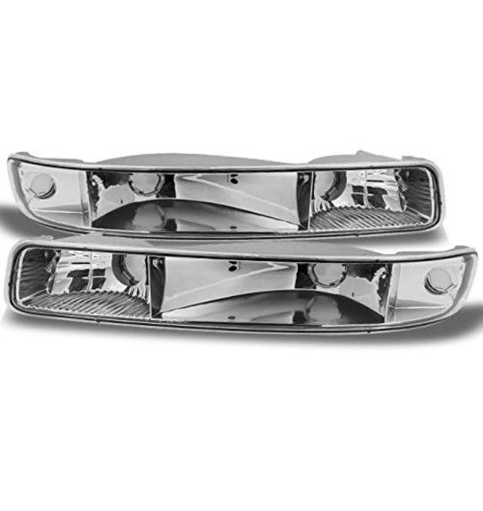 For GMC Sierra Yukon Front Bumper Signal Lights Parking Lamps Chrome

