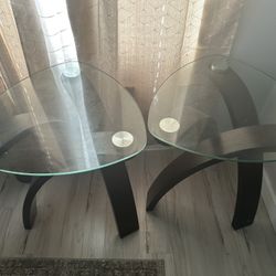 Dresser Mirror & Two Living Room Side Tables 