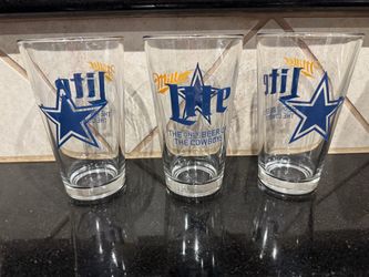 Miller Lite Dallas Cowboys Pint Glasses Set of 3