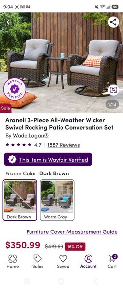 Araneli 3-Piece All-Weather Wicker Swivel Rocking Patio Conversation Set