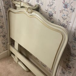 Cream Gold Twin Bed Frame 