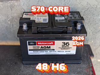 AGM Car Battery Group Size 48/H6