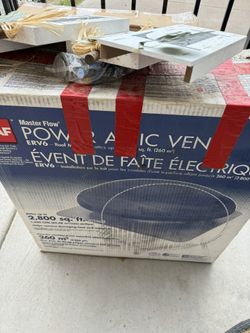 Master Flow GAF 1500 CFM Powered Roof Mount Attic Fan with Thermostat Controller for Up to 2800 Sq Ft | Durable Galvanized Steel Construction | Built-