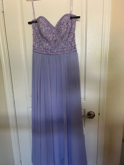 Strapless violet beaded dress