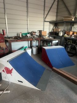 Skateboarding Ramps Pair of Quarter Pipes