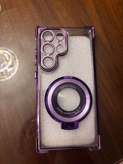 Kathy Tech Clear Purple Phone Case with MagSafe Ring