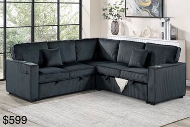 Sectional sleeper with storage