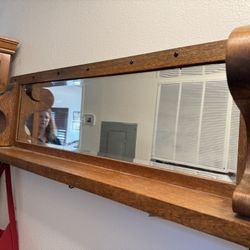 Two Antique Mirror Shelves
