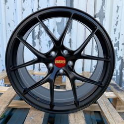19” Satin Black BBS RIA Style Wheels Rims fits A4 A5 C63 E63 Squared Set 19x9.5 +38 5x112