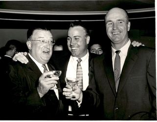 The Toast of Brooklyn: Dodgers’ O’Malley, Snider & Alston Celebrate the 1955 World Series Title - Original Press Photo