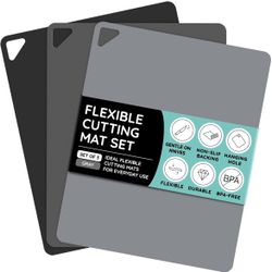 🔪 Flex Plastic Cutting Board Set (3-Pack) – Brand New, BPA-Free Mats