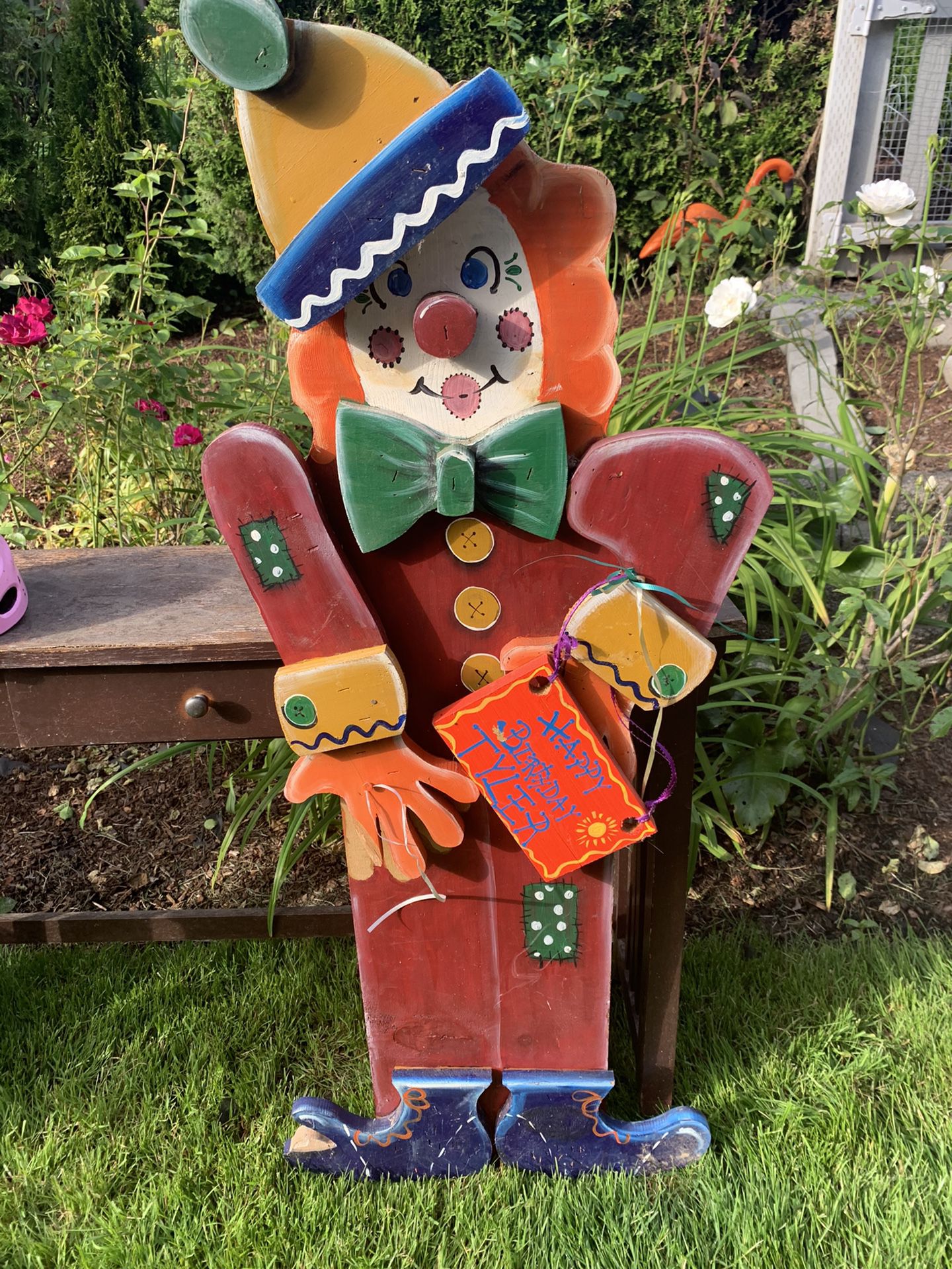 Clown for your party! Handmade an painted.