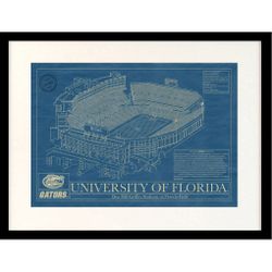 Florida Gators 19" x 25" Black Standard Frame Stadium Blueprint 