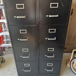 Two Black Filing Cabinets