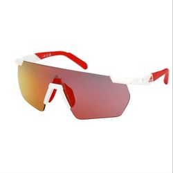 Adidas Sport Sunglasses White Red Interchangeable Lense Cycling Polarized SP0062