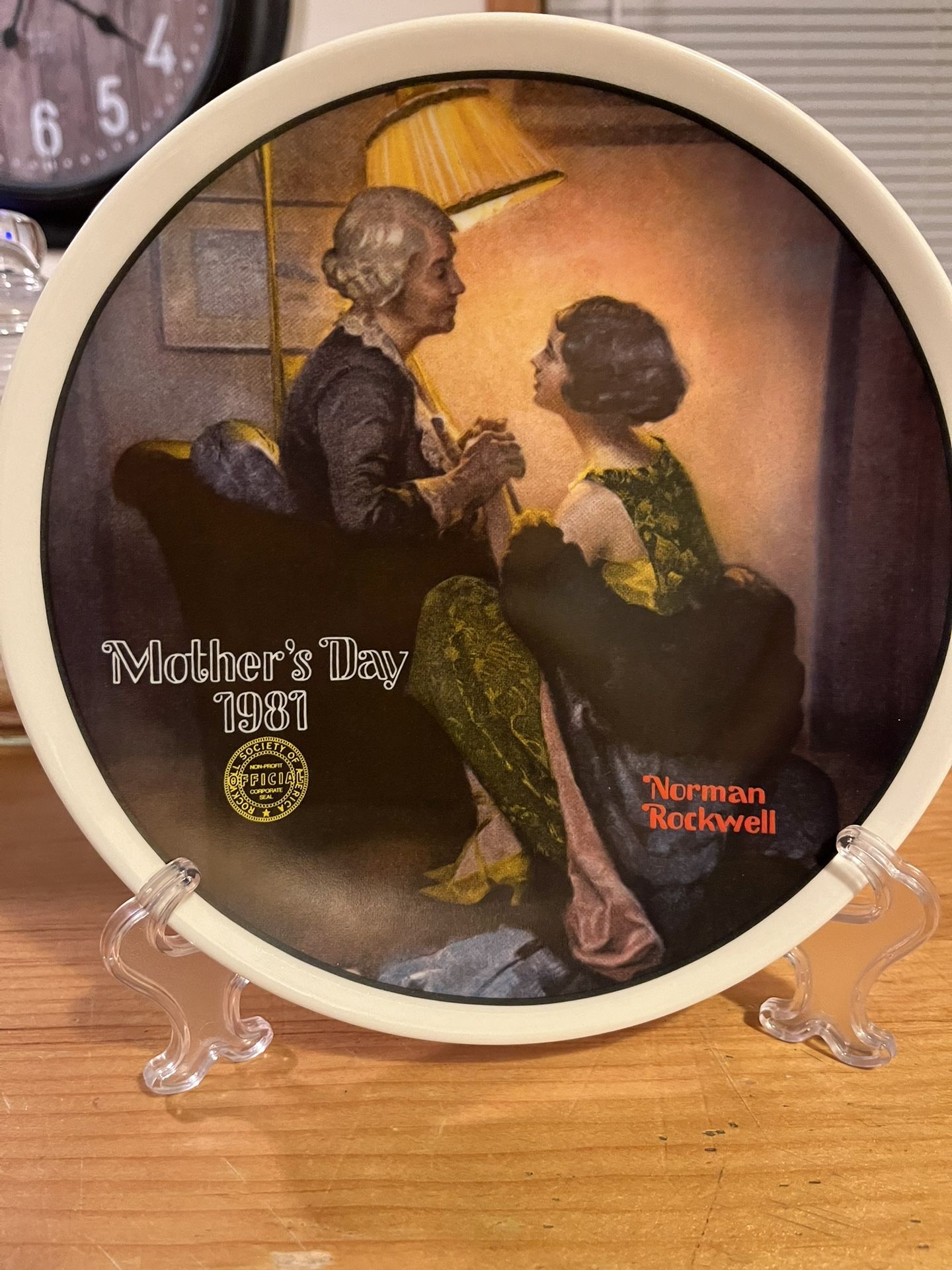4 Norman Rockwell Mother day Collectible Plates.