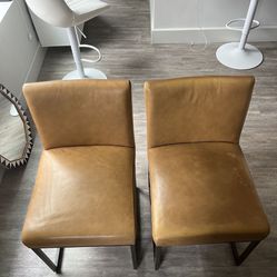 Cigar Leather & Metal Chairs