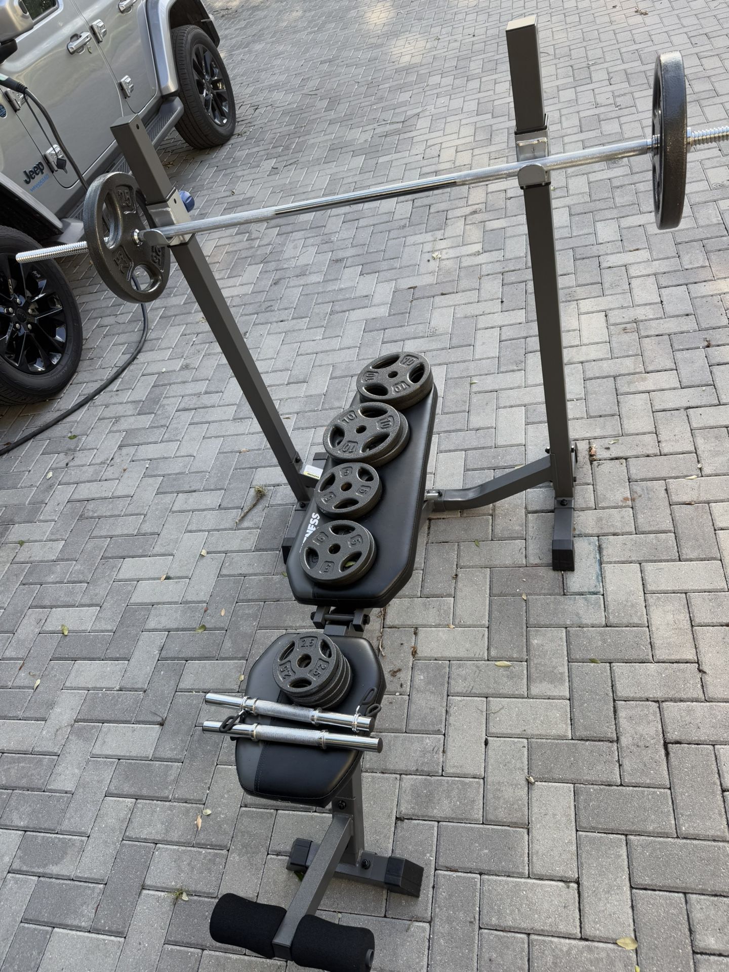 Adjustable Weight Bench Press with Squat Rack