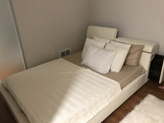 Beautiful white Mattress and bed frame