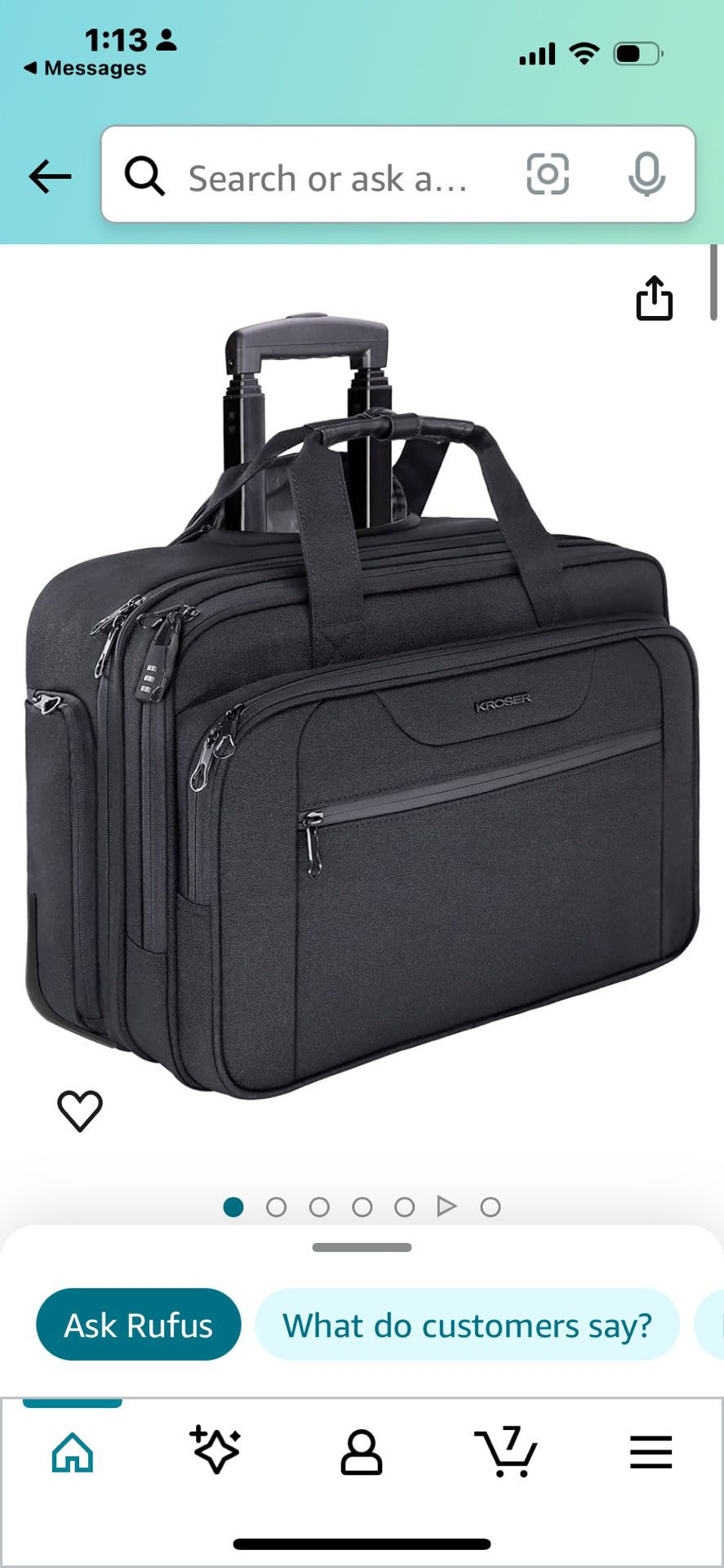 Kroser Laptop Wheeled Bag