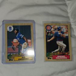 Bo Jackson 1987 Topps Future Star Baseball Card And Rafeal Palmeiro Card 