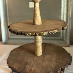 Wood Two-Tier Cupcake Holder