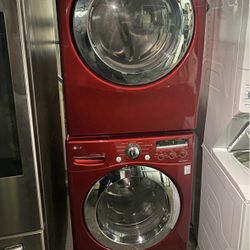 Washer Dryer Set Red