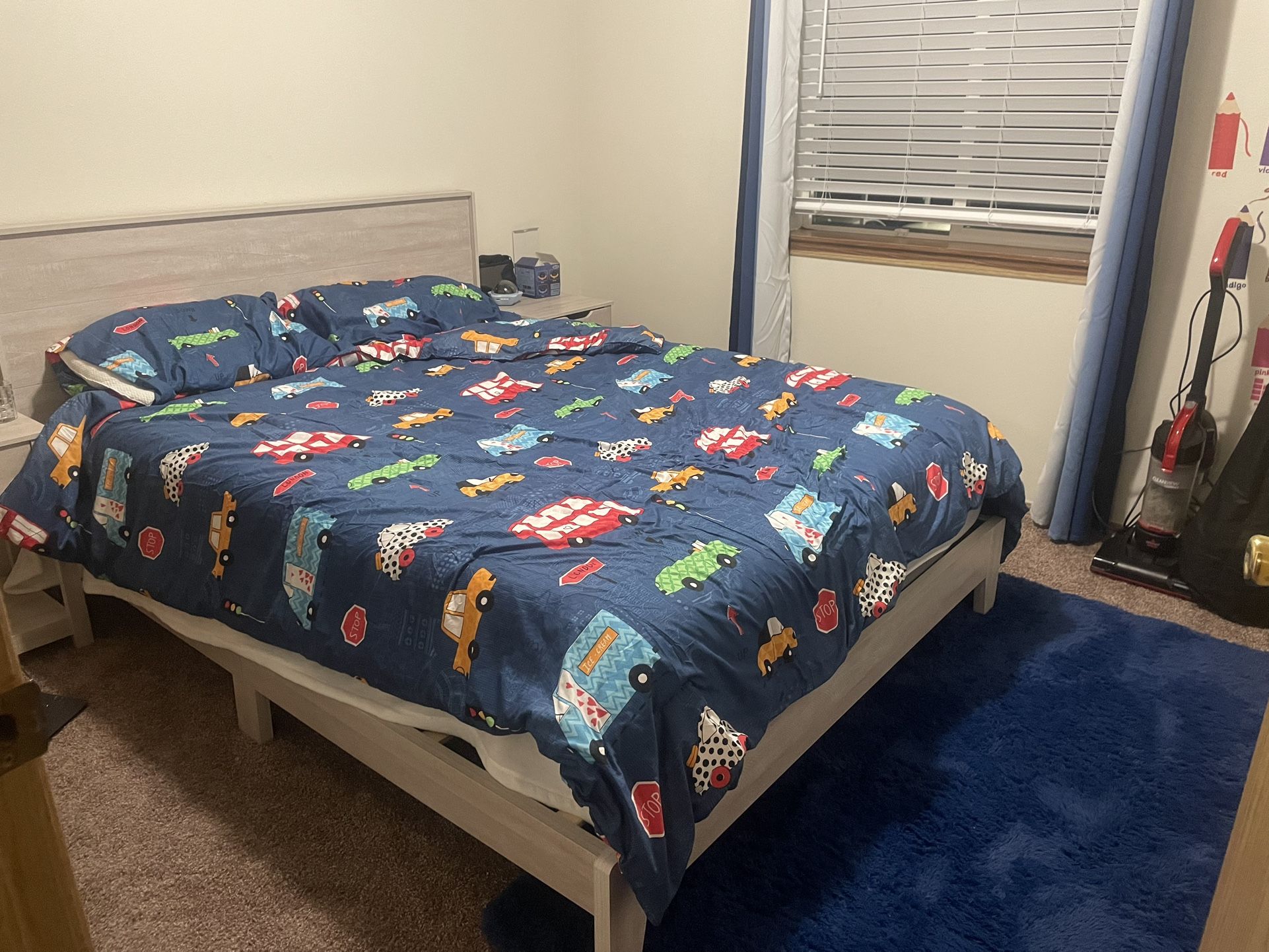Queen Size Frame And Mattress