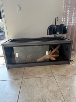 Large Reptile Enclosure Terrarium with Sliding Glass Doors