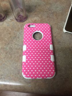 iPhone 6 pink heart phone case