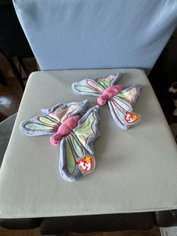 Rare Ty Flitter the Butterfly Beanie Baby (1999, Mint Condition) Set Of 2