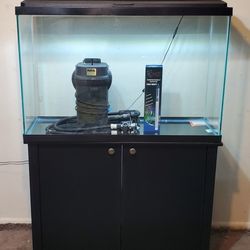 Almost New 45 Gallon Aquarium Fish Tank Complete Setup 