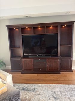 Wood entertainment center