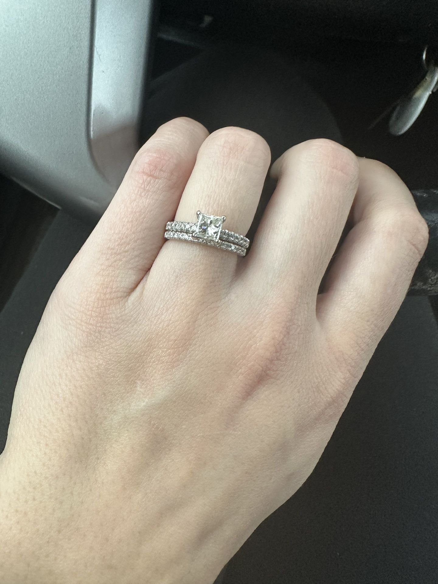 .89 K Princess Cut Diamond Ring And Wedding Band Size 5 