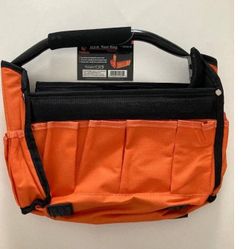 BRAND NEW INBAG Torelli Collapsible Tool ToteBag Black and orange 12.5 inch l x 6 inch w x 13 inch 