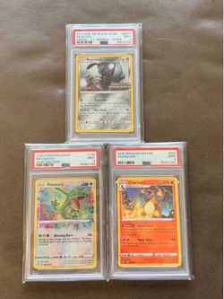 Pokemon lot charizard , rayquaza and registeel staff promo psa 9
