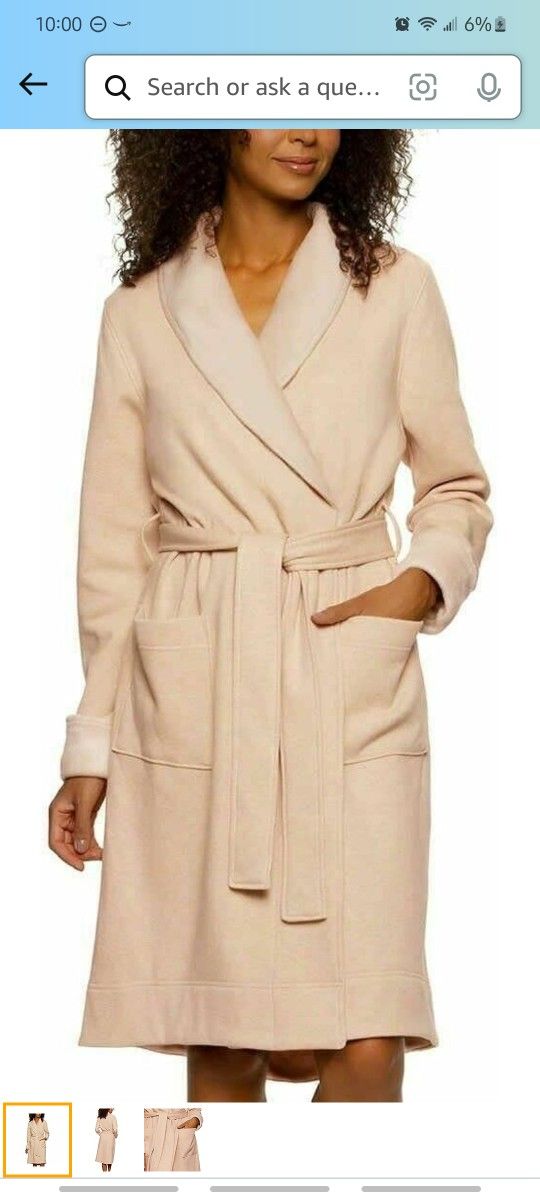 Kirkland Signature Ladies' Fleece Lined Robe Size Small
