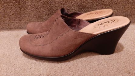Clark's Leather mules Slip on shoes sz 7 m