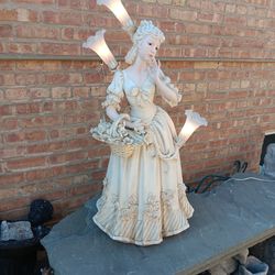 39" Victorian Vintage Woman Of Elegance Resin Outdoor/ Indoor Lamp Statue