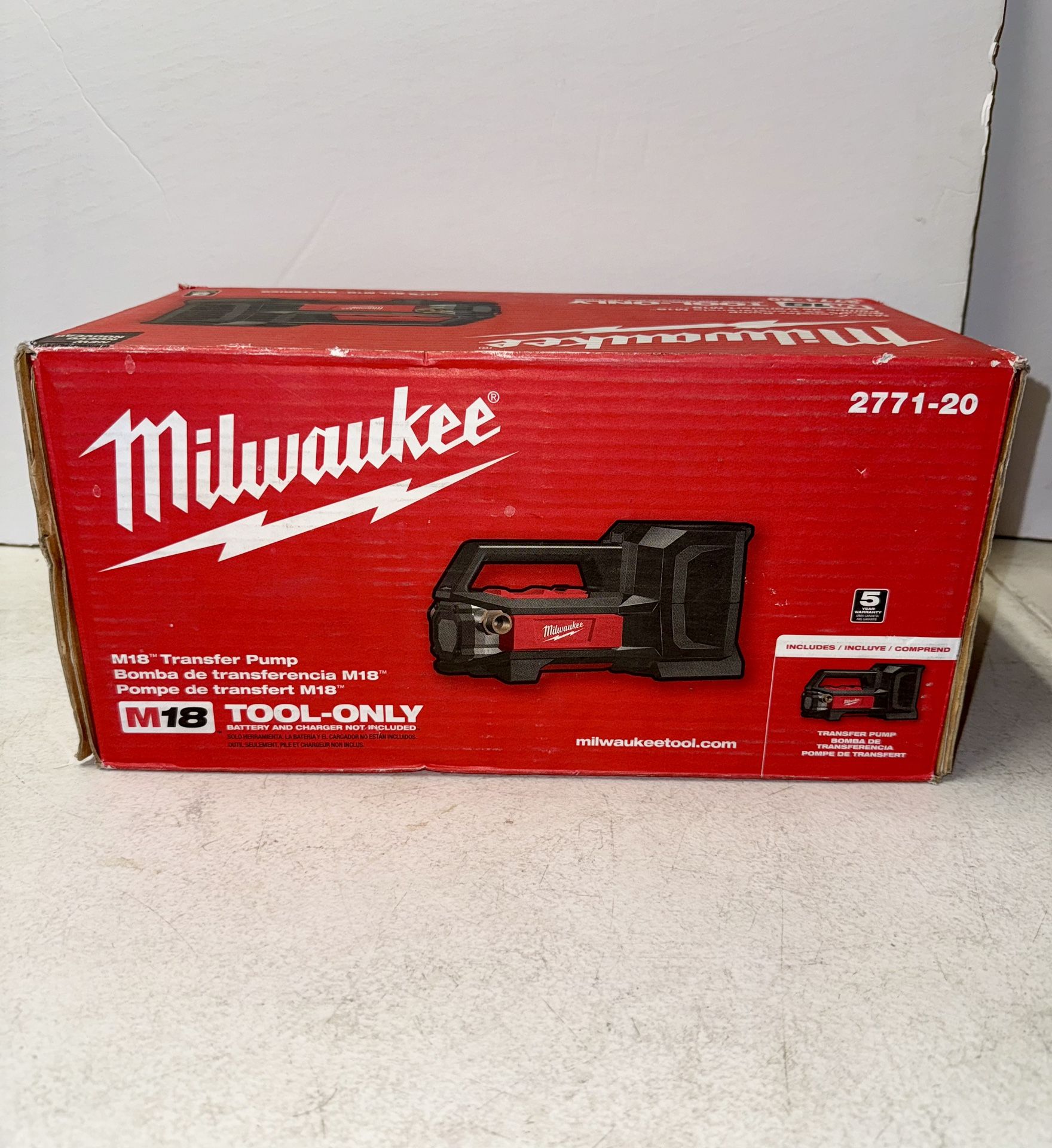Milwaukee M18 18V Battery 1/4 HP Cordless Transfer Pump (Tool Only) – 480 GPH 2771-20 New