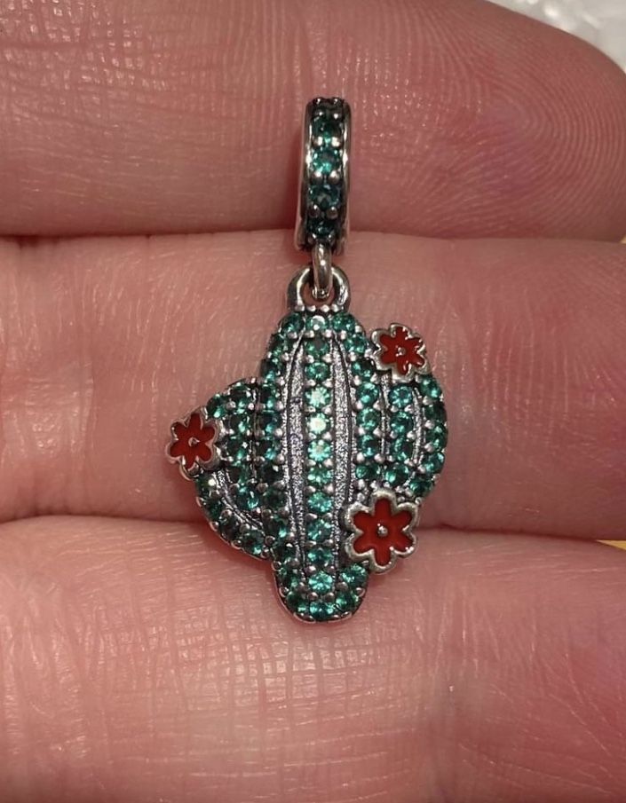 Cactus Dangling Silver Charm S925