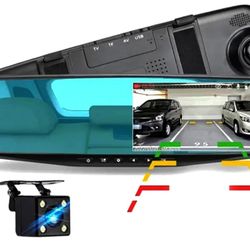 FHD 1080P Mirror Dash Cam Backup Camera,DVR Smart Rearview Mirror for Cars & Trucks, Sensor,Automatic