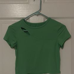 Green Cutout Cropped Top Size XS Juniors