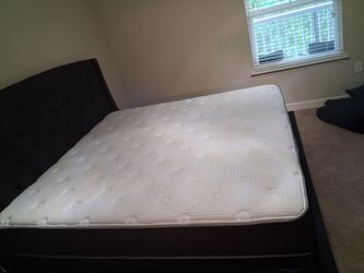 Black King size Bed  frame Set with King Size Mattress and Box  spring