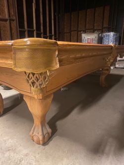 8x4 red felt Pool table