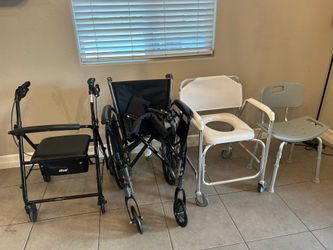 Misc- Shower chair,  walker, wheelchair