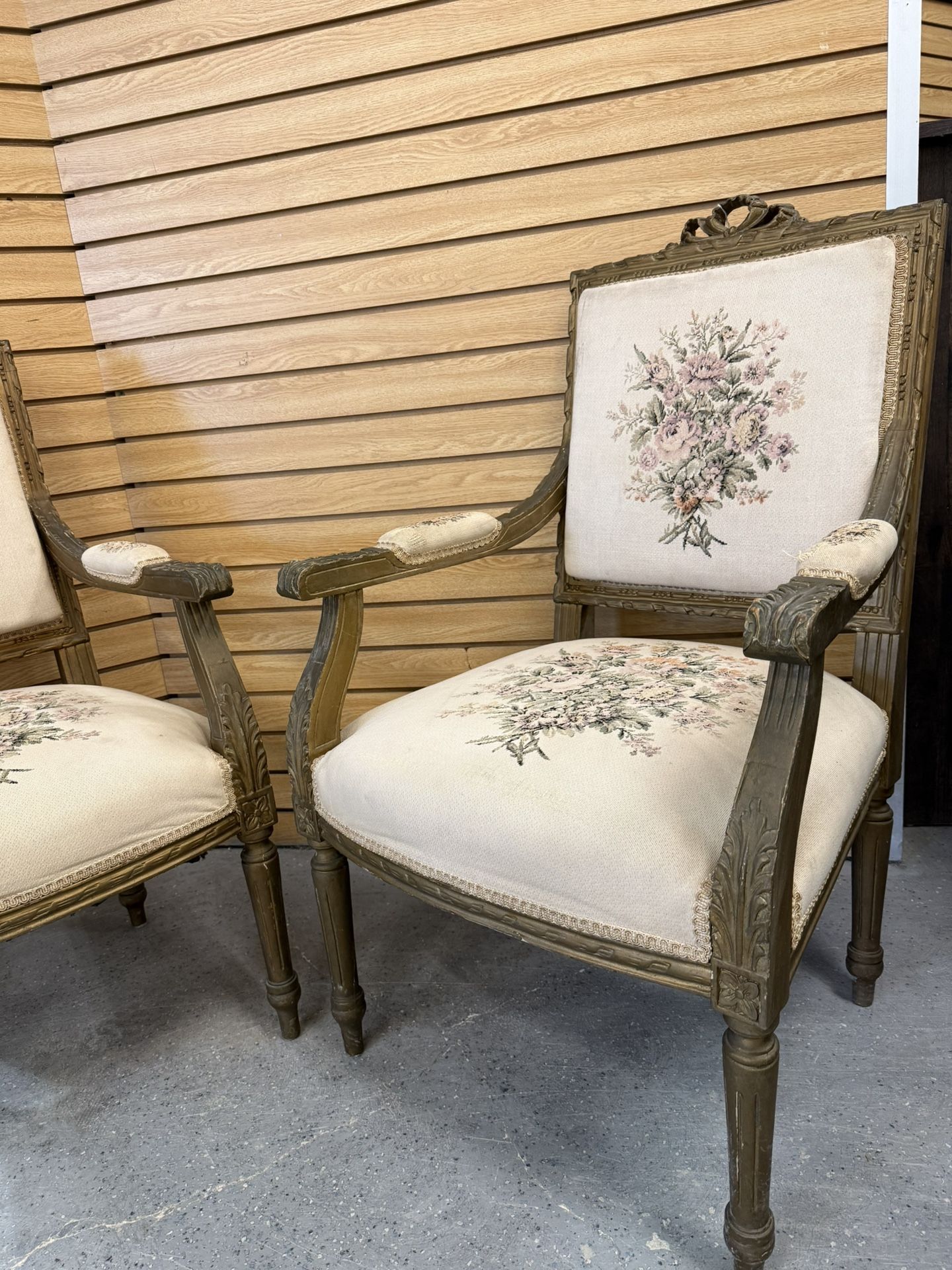 Louis XVI Style Upholstery Arm Chairs.