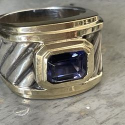 David Yurman Ring 14k Sterling Amethyst Sz 6