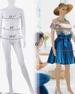 Maniquí femenino de cuerpo completo ajustable con base de metal