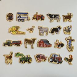 T.S. Shure Farm Wooden Magnets for Kids Learning & Fun | 20 pieces